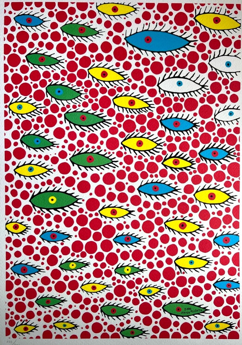 Mori Museum Lithograph Yayoi Kusama Numbered Eyes (1 of 10)