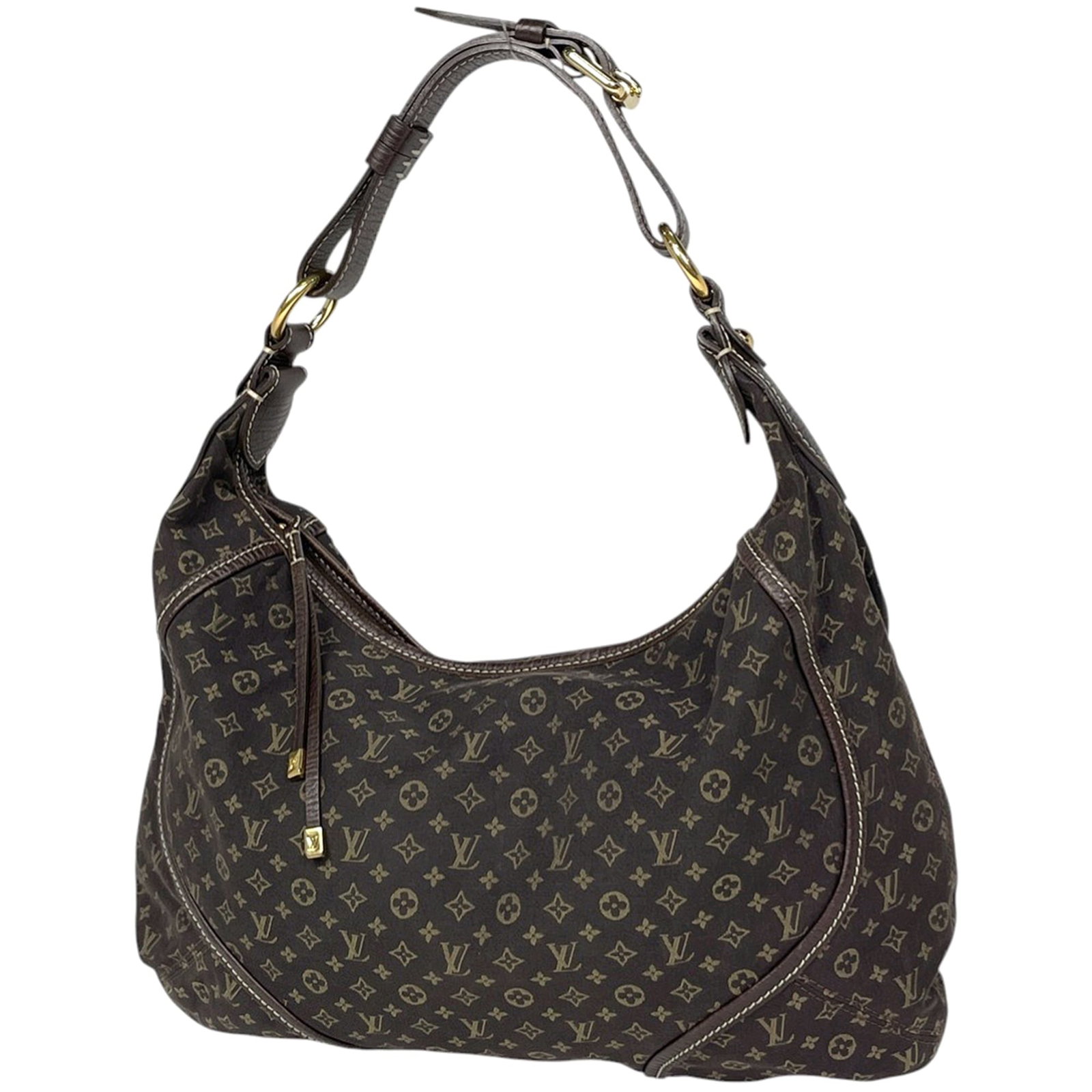 Louis Vuitton Shoulder Bag Monogram: Louis Vuitton Shoulder Bag Monogram A timeless piece from the iconic Louis Vuitton brand, this shoulder bag boasts the signature monogram pattern in dark brown Ebene leather. With its classic design