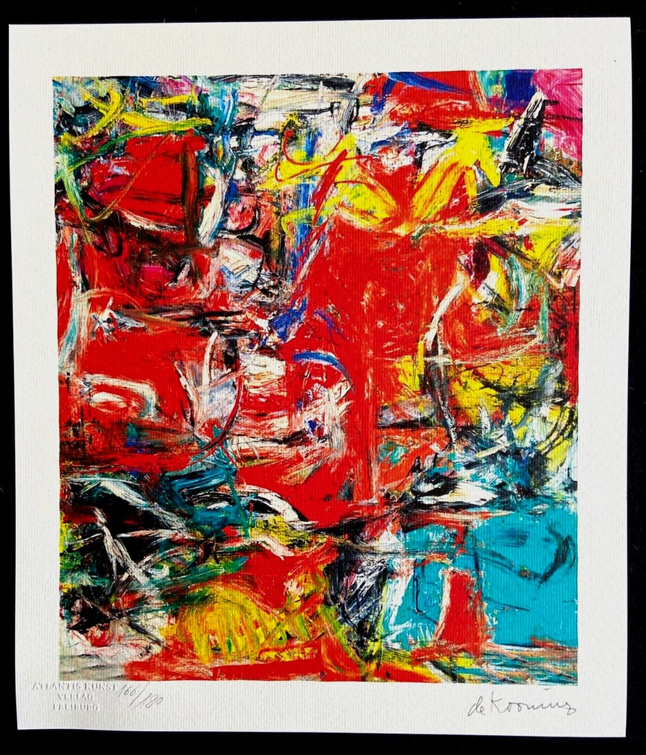 Willem De Kooning numbered action painting: Willem De Kooning numbered action painting A rare opportunity to own a piece of modern art history, this Willem De Kooning numbered action painting is a stunning example of the artist's unique style.