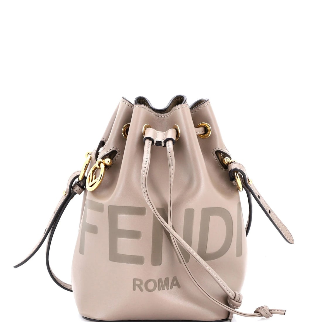 Fendi Logo Mon Tresor Bucket Bag Leather Mini: Fendi Logo Mon Tresor Bucket Bag Leather Mini The Fendi Logo Mon Tresor Bucket Bag Leather Mini is a chic and sophisticated mini bag that exudes luxury with its rich brown leather exterior, gold hardw