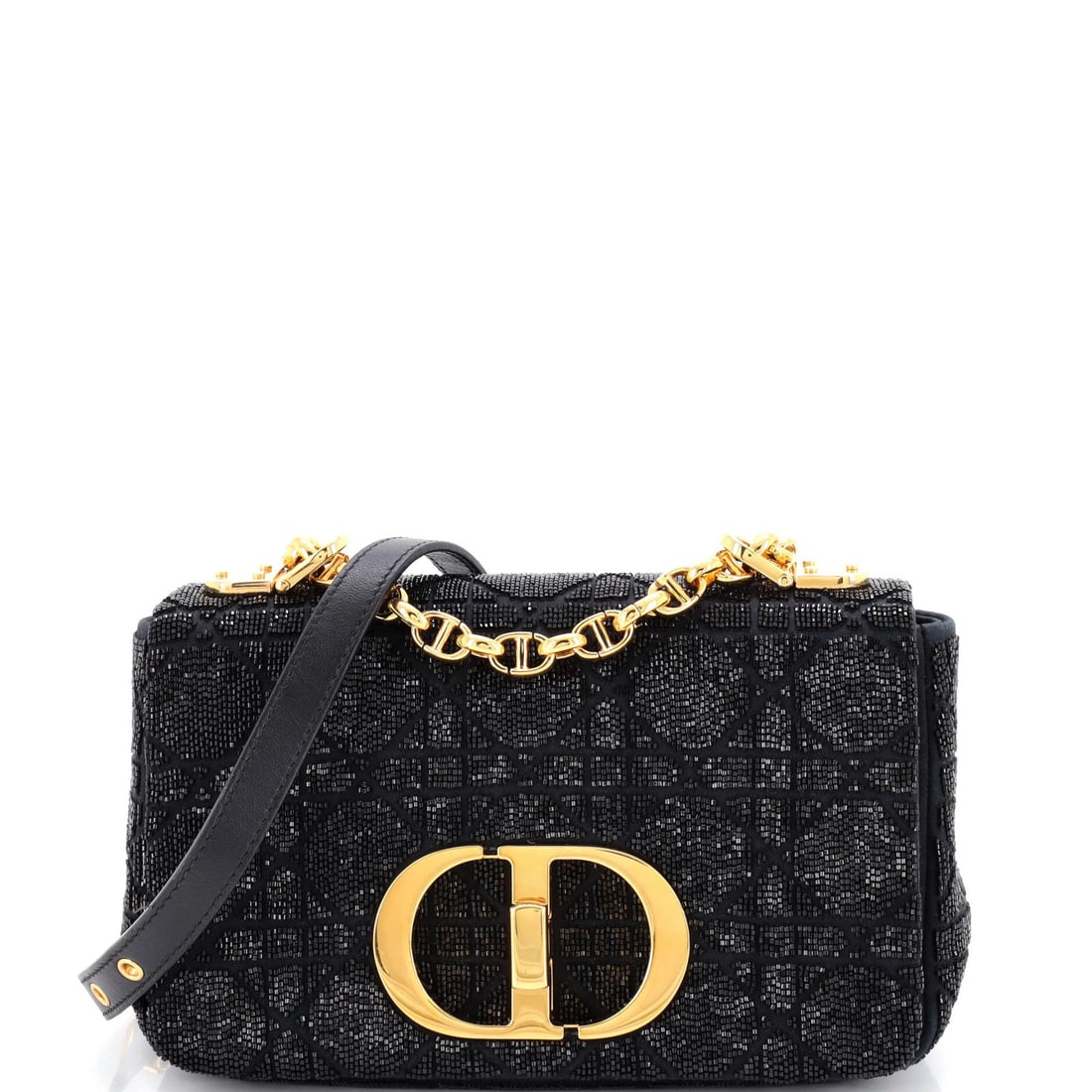 Small Christian Dior Caro Bag Beaded Satin Quilt Cannage (1 of 6)