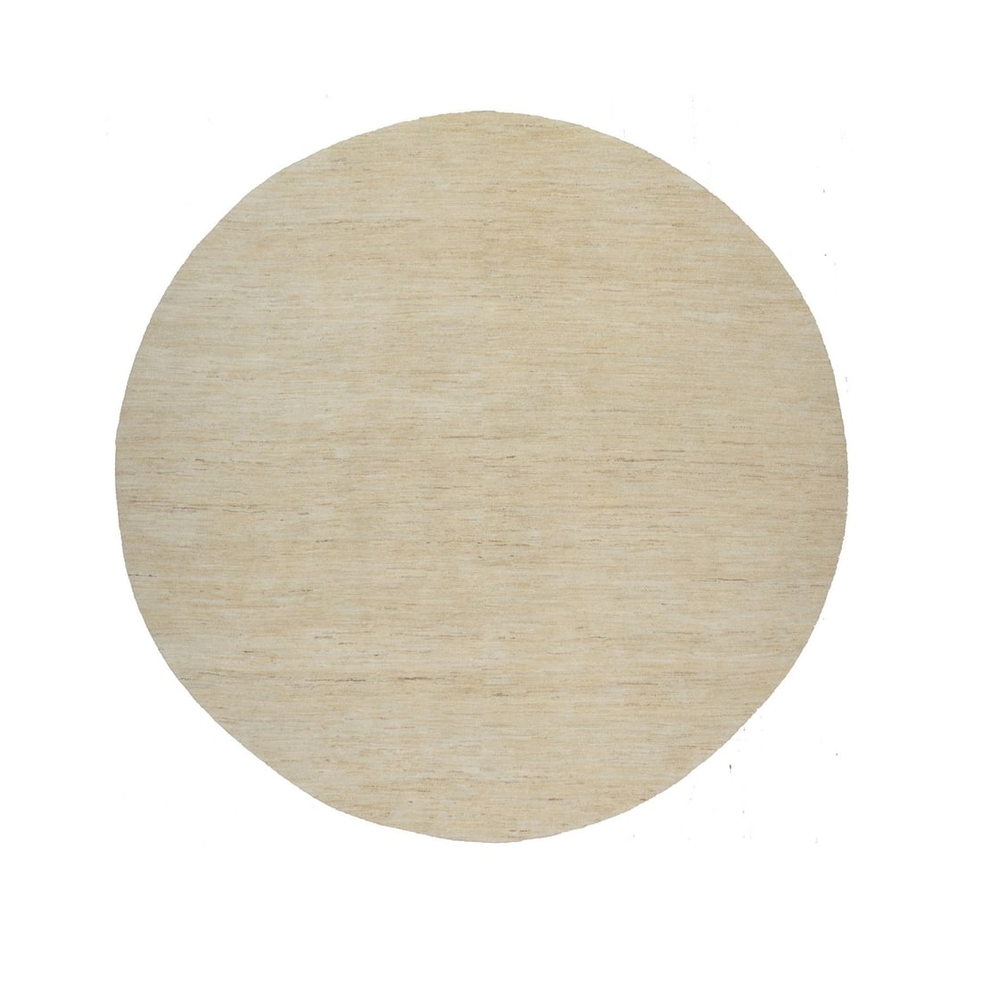 Bone white rug hand knotted round pure wool modern plain design 7'9"x7'9".: Bone white rug hand knotted round pure wool modern plain design 7'9"x7'9". Experience the timeless elegance of India's rich cultural heritage with this stunning, hand-knotted bone white wool rug.
