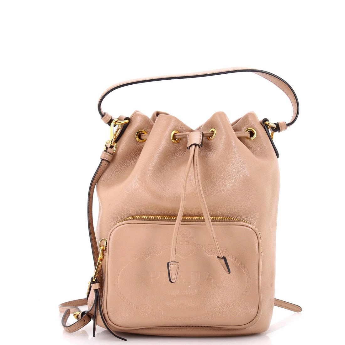 Prada small glace calf drawstring bucket bag (1 of 8)