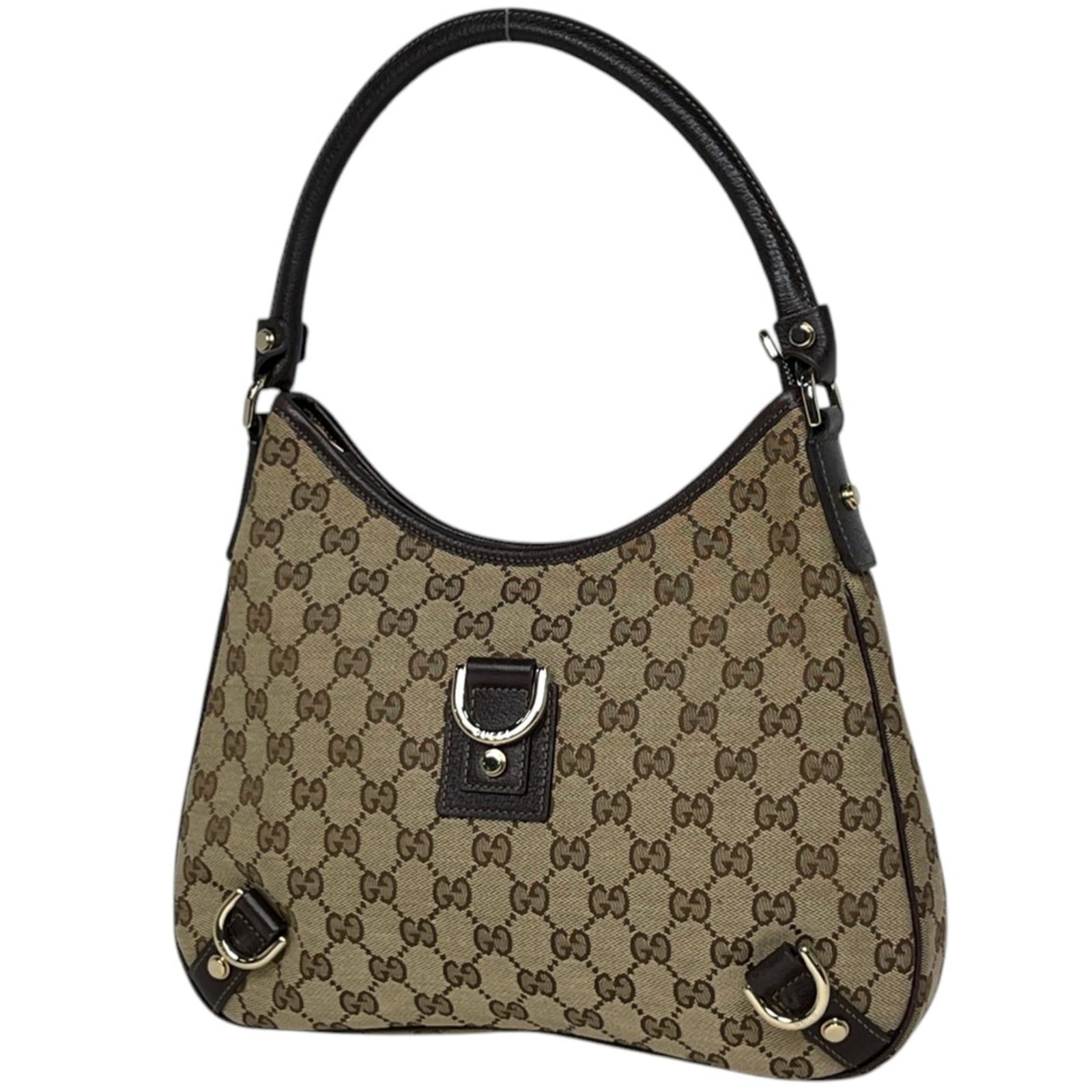 Gucci Handbag, Shoulder Bag Gg Canvas, Leather: Gucci Handbag, Shoulder Bag Gg Canvas, Leather Experience the timeless elegance of Gucci with this stunning shoulder bag, crafted from high-quality Gg Canvas and rich leather. The classic brown hue