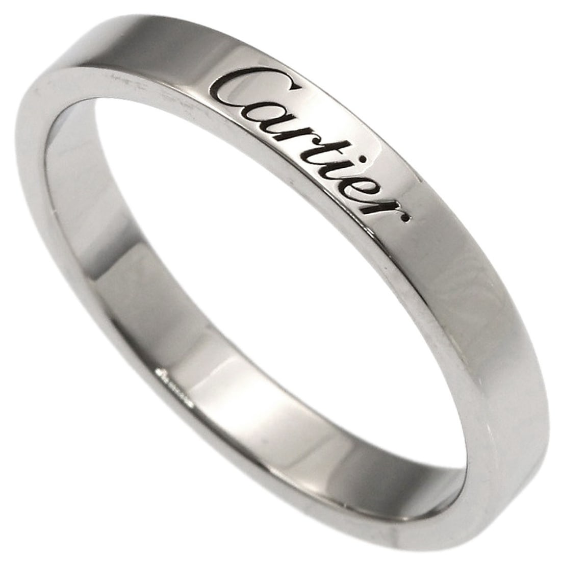 CARTIER Flat Band #55 Ring Platinum PT950 (1 of 6)