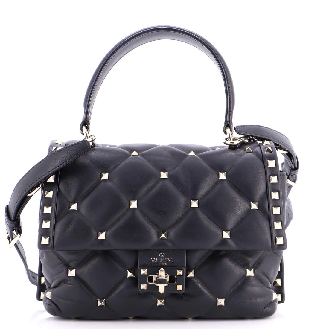Valentino Garavani is a medium leather top handle bag. (1 of 6)