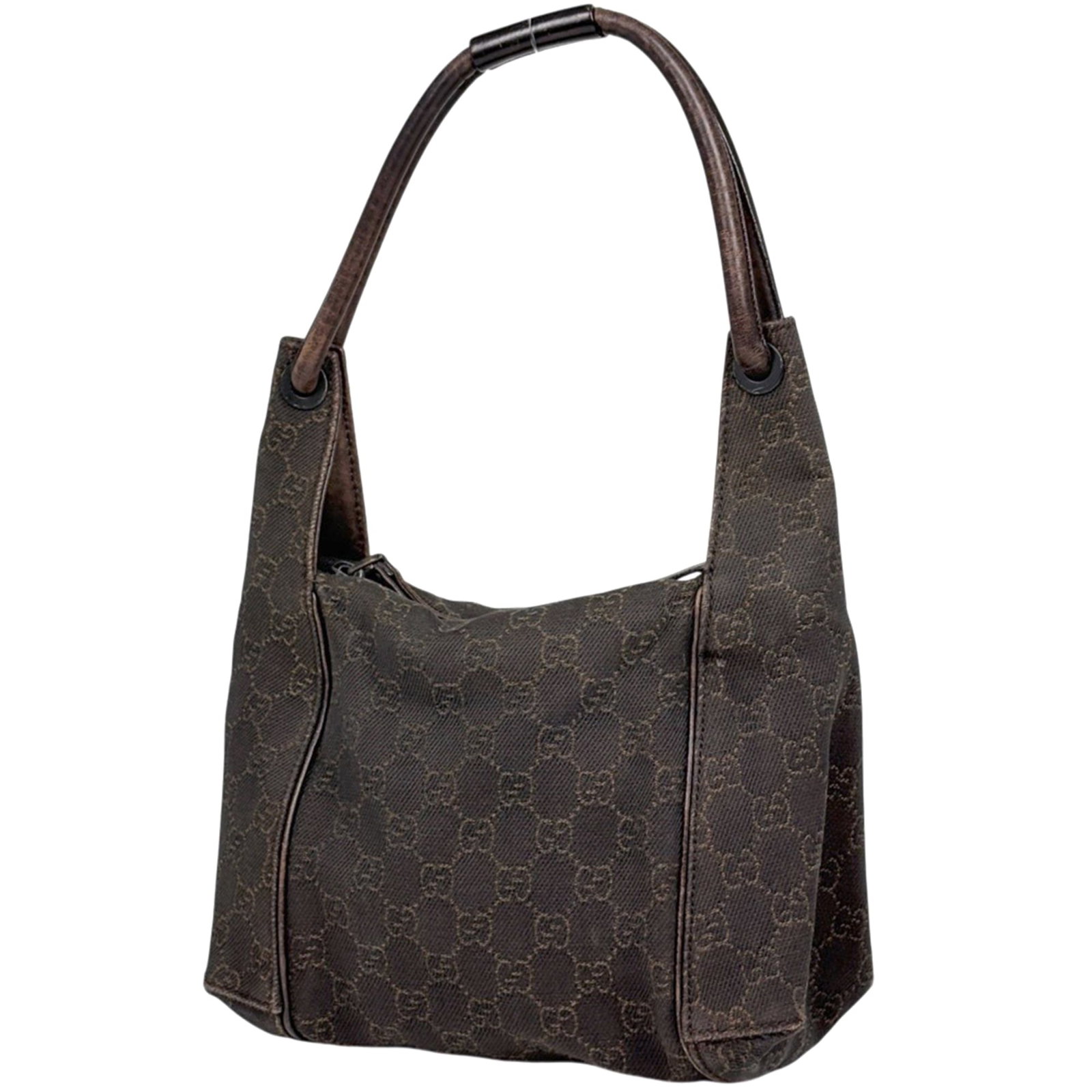 Gucci Handbag Gg Canvas, Leather: Gucci Handbag Gg Canvas, Leather A stylish Gucci handbag with a unique blend of Gg Canvas and leather, this brown beauty boasts a timeless design that's perfect for adding a touch of luxury to any