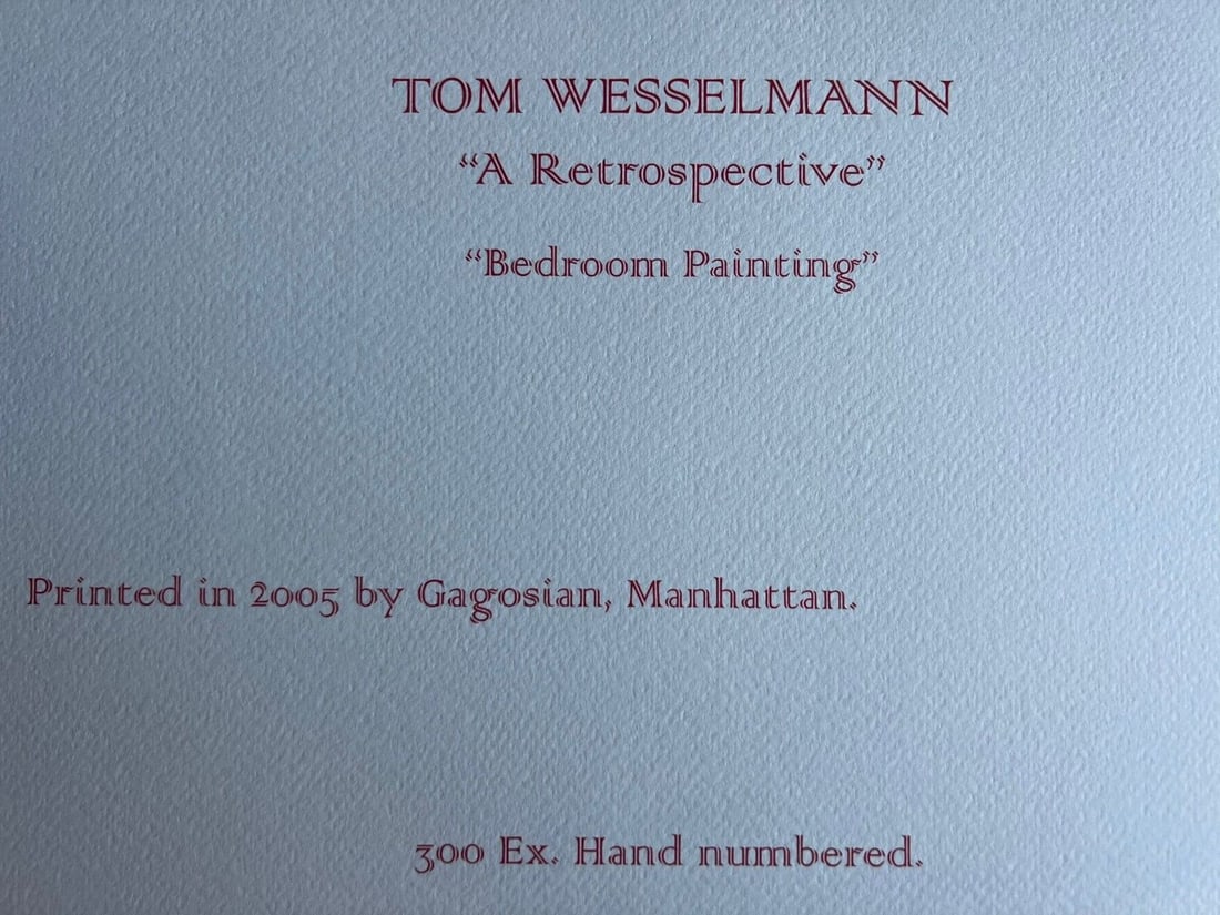 Tom Wesselmann Lithograph is numbered - 10