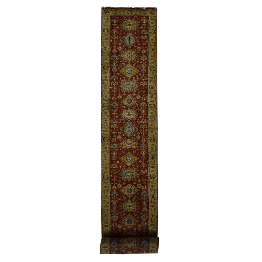 2'7"x19'10" Brick Red Hand Knotted XL Runner Karjihooz Design Wool Rug (1 of 10)