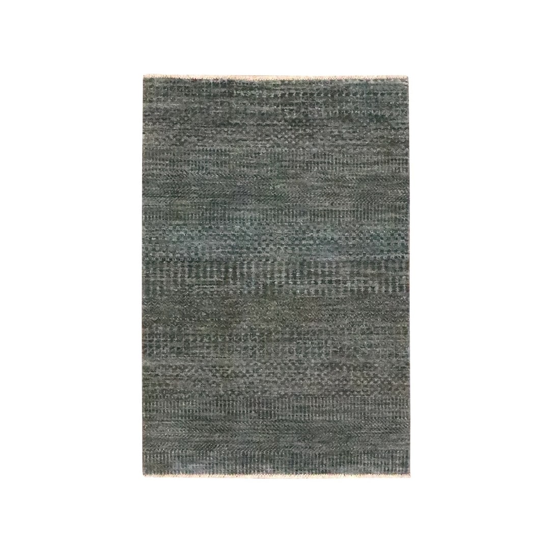 2'x3' Cedar Brown Modern Grass Design Hand Knotted Wool with Silk Mat Rug: 2'x3' Cedar Brown Modern Grass Design Hand Knotted Wool with Silk Mat Rug Experience the warmth and sophistication of hand-knotted wool with silk mat, expertly crafted in India to create a stunning mo