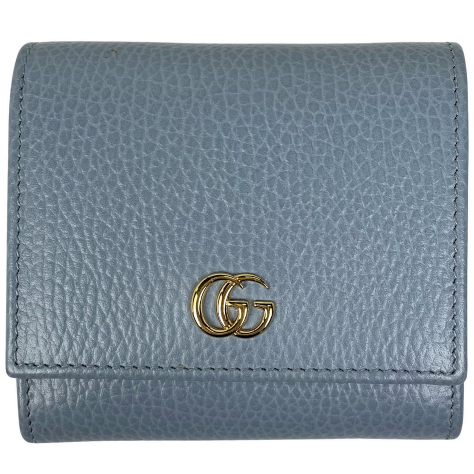 Gucci leather bi-fold wallet: Gucci leather bi-fold wallet A stunning Gucci bi-fold wallet in light blue leather, perfect for adding a touch of luxury to your everyday essentials. With its classic design and premium materials, thi