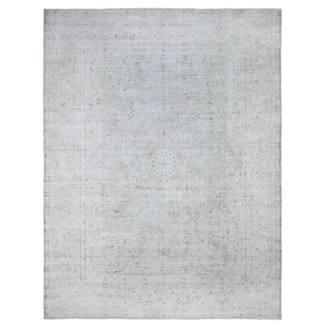 9'9"x12'8" Monochromatic Colors Soft Wool Hand Knotted Vintage Design Rug (1 of 12)