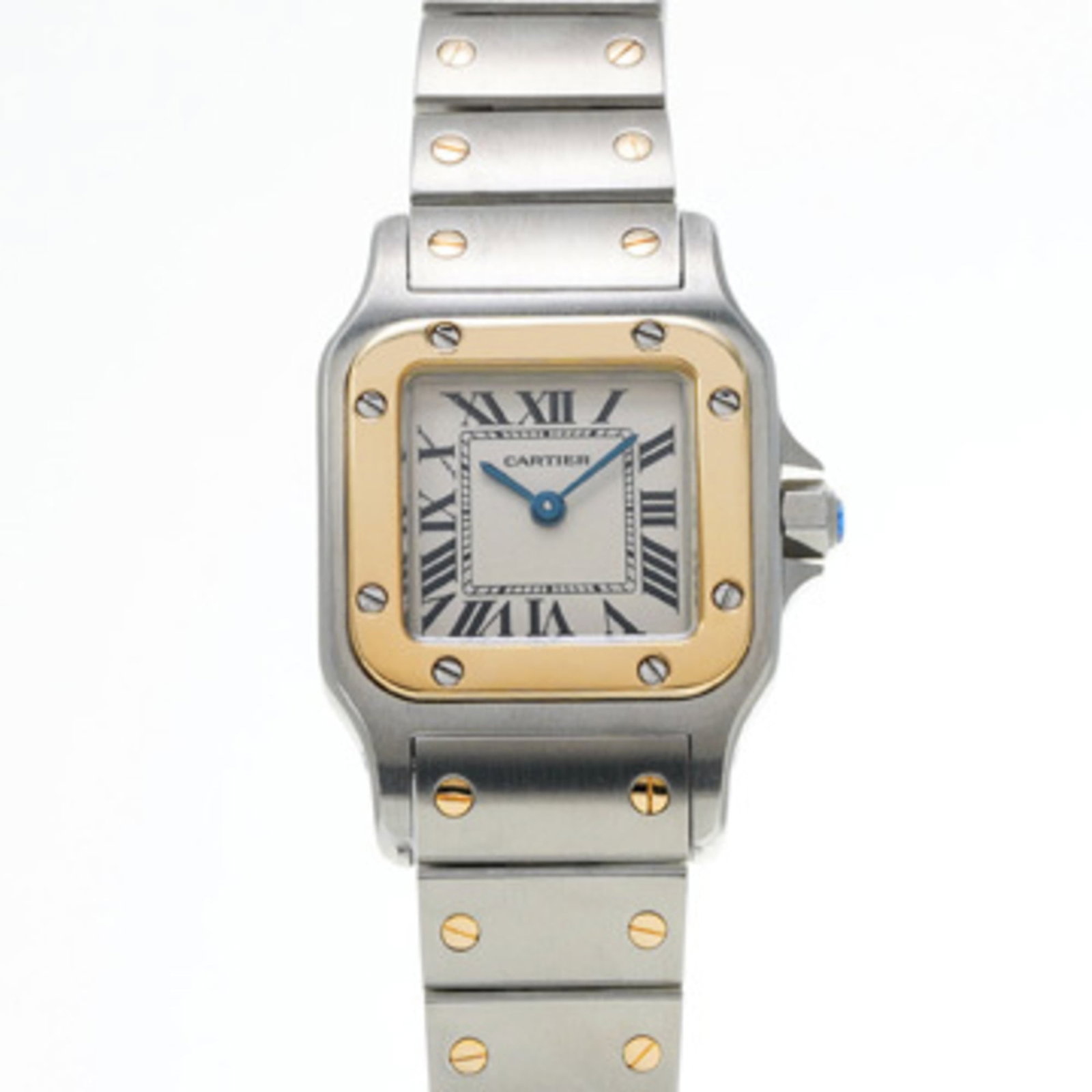 Cartier Wristwatch: Cartier Wristwatch A stunning Cartier wristwatch, boasting a sleek 26mm ivory dial and durable stainless steel and yellow gold construction, is up for grabs. With its classic design and luxurious feel