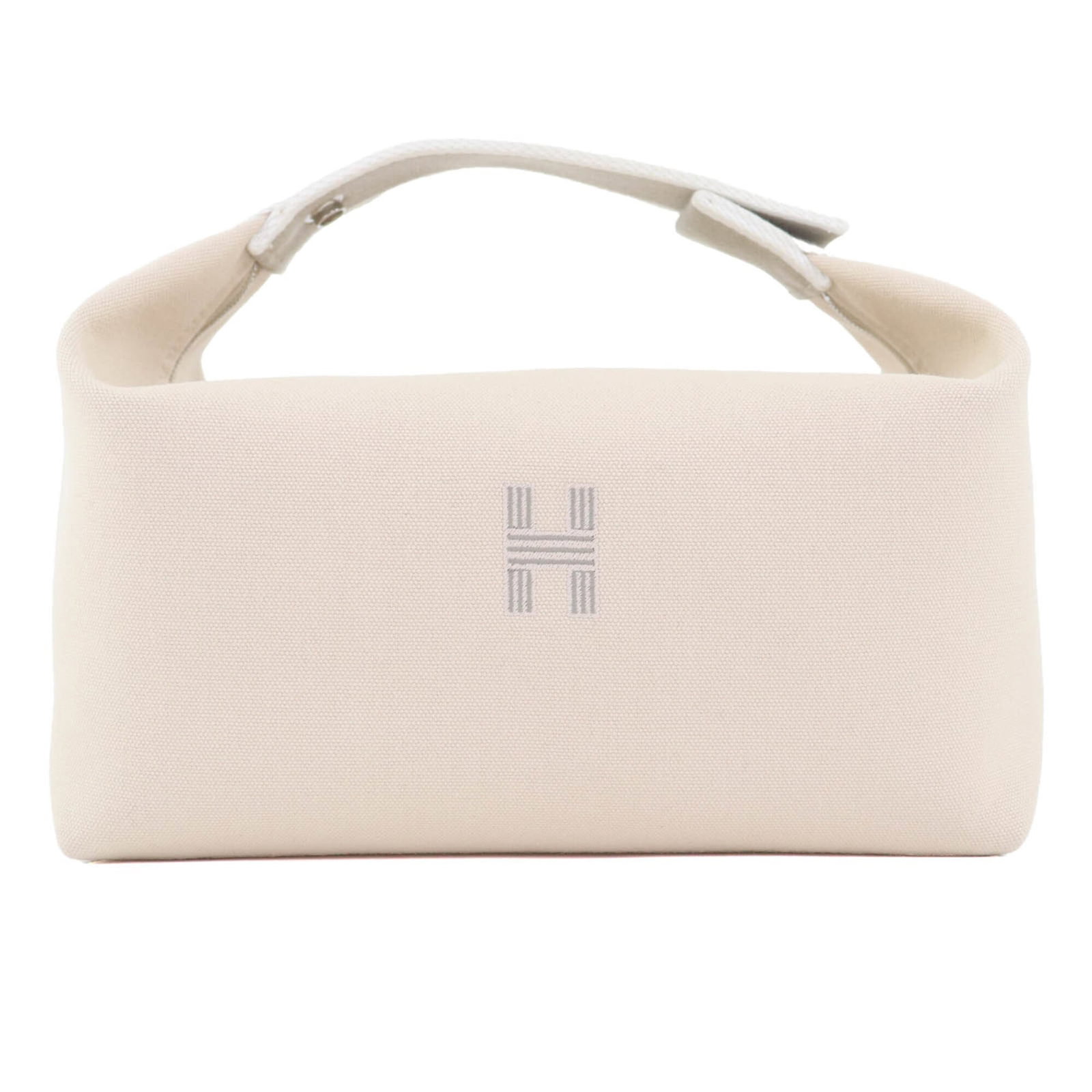 Hermes Handbag, Pouch Cotton: Hermes Handbag, Pouch Cotton A stunning ivory Herm?s pouch made from luxurious cotton, boasting the iconic brand's signature style and attention to detail. In mint condition, this pre-loved item retai