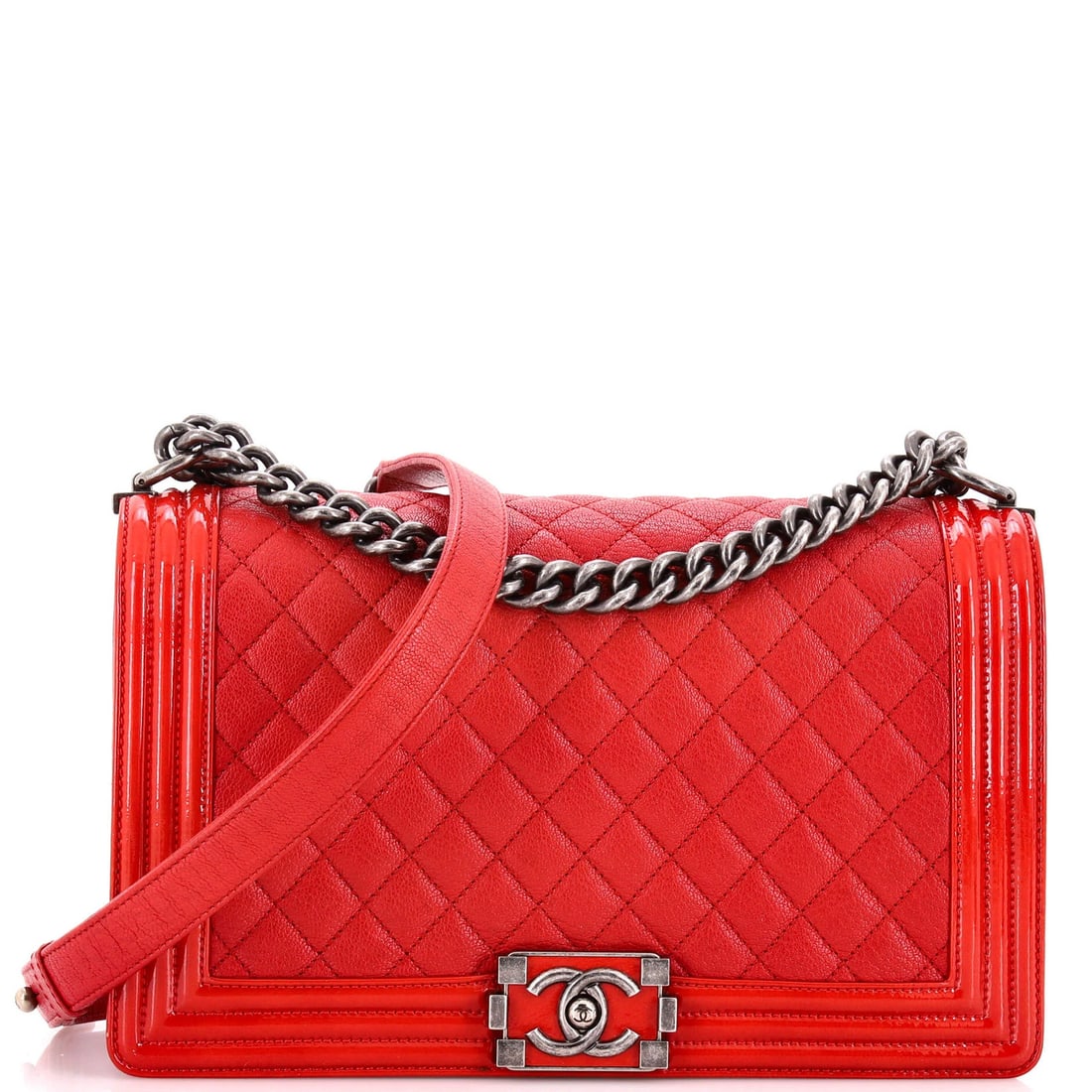 Chanel Boy Flap Bag Quilted Caviar New Medium (1 of 7)