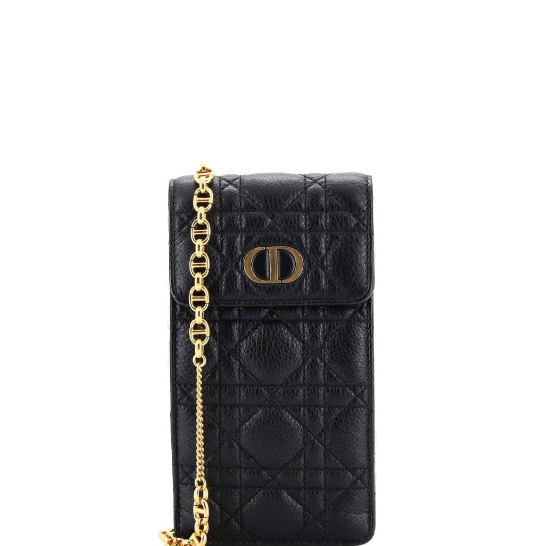 Calfskin Christian Dior Quilt Cannage Caro Phone Holder with Chain (1 of 5)