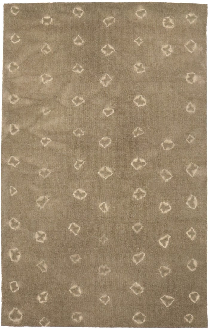 Modern Contemporary Hand Tufted Carpet Tie Dye Beige Khaki Rug (1 of 15)