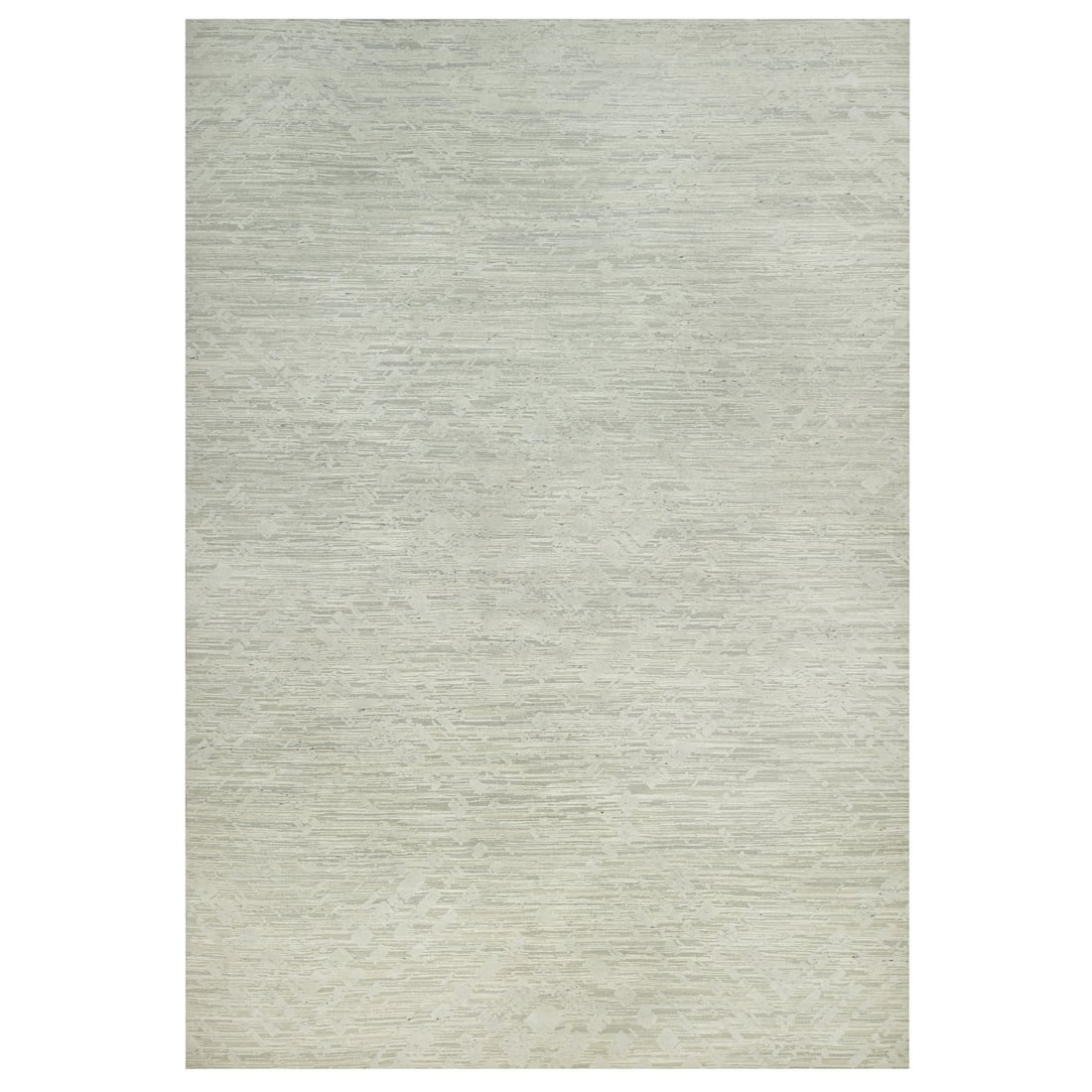 11'10"x18' Toque White Hand Knotted Modern Design Wool Oversized Rug: 11'10"x18' Toque White Hand Knotted Modern Design Wool Oversized Rug Experience the timeless elegance of India's rich cultural heritage with this stunning, hand-knotted wool rug. Measuring 11'10" x 18
