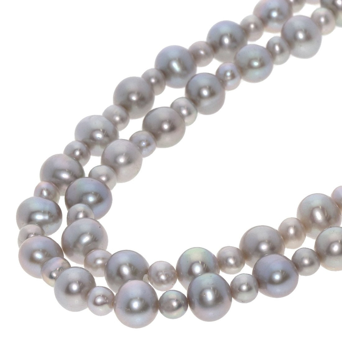Freshwater Pearl Long Necklace 73.4g: Freshwater Pearl Long Necklace 73.4g Elevate your elegance with this stunning freshwater pearl long necklace, featuring 73.4g of lustrous gray pearls that cascade down the 116-inch chain. The subtle g