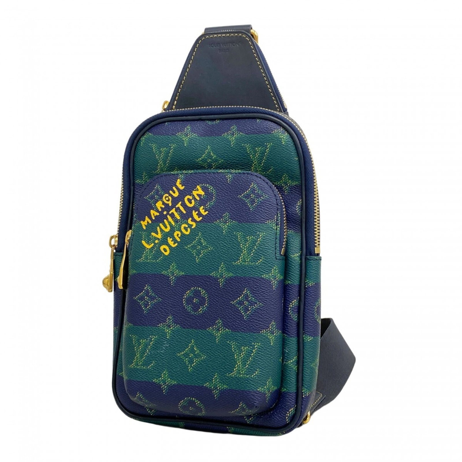 Louis Vuitton sling bag: Louis Vuitton sling bag A stylish and versatile Louis Vuitton sling bag, perfect for adding a touch of luxury to any outfit. With its classic design and iconic monogram pattern, this blue bag is sure