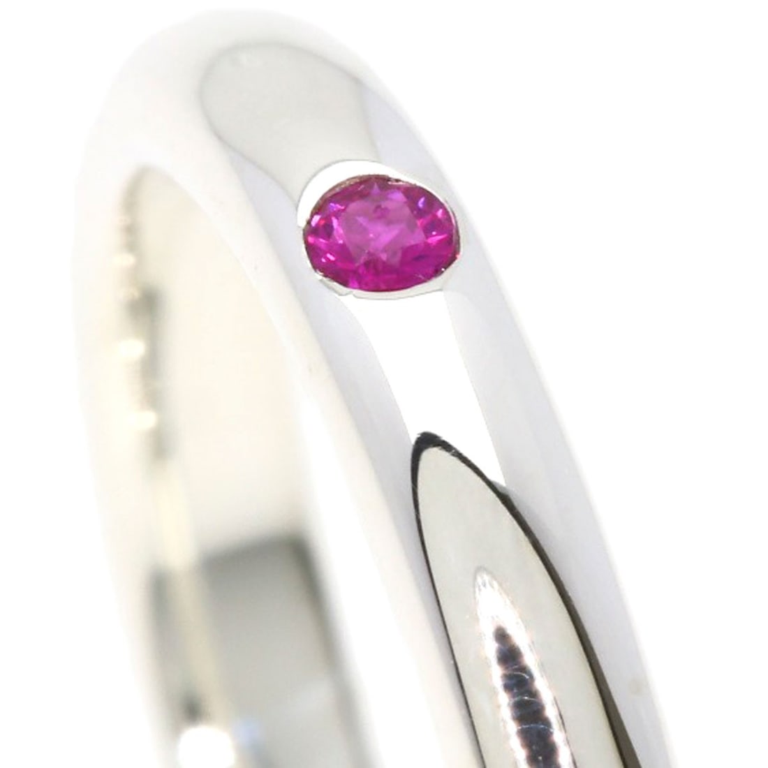 TIFFANY&Co. Stacking band Ruby Ring Silver - 8