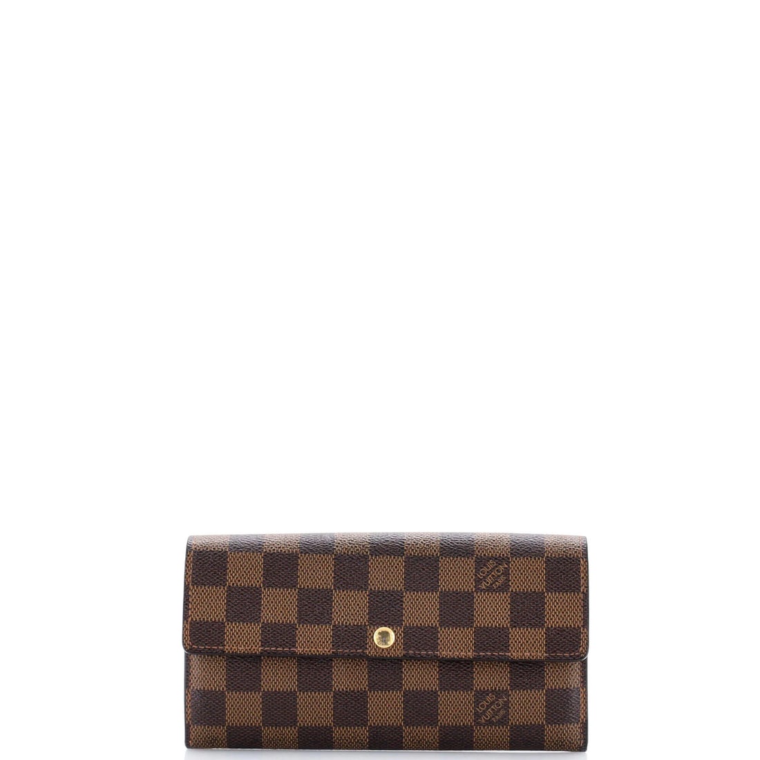 Louis Vuitton Damier Sarah Wallet: Louis Vuitton Damier Sarah Wallet A timeless piece from the iconic Louis Vuitton Damier collection, this Sarah Wallet boasts a classic brown canvas exterior with gold hardware and a rich leather