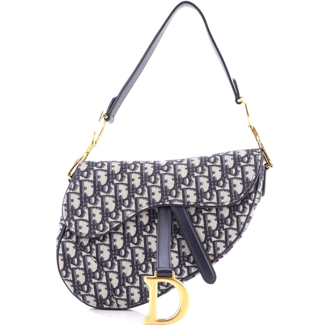 Christian Dior handbag canvas medium saddle oblique (1 of 8)