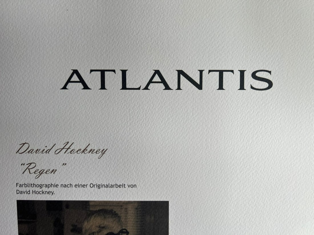 David Hockney lithograph numbered 'Rain - 10