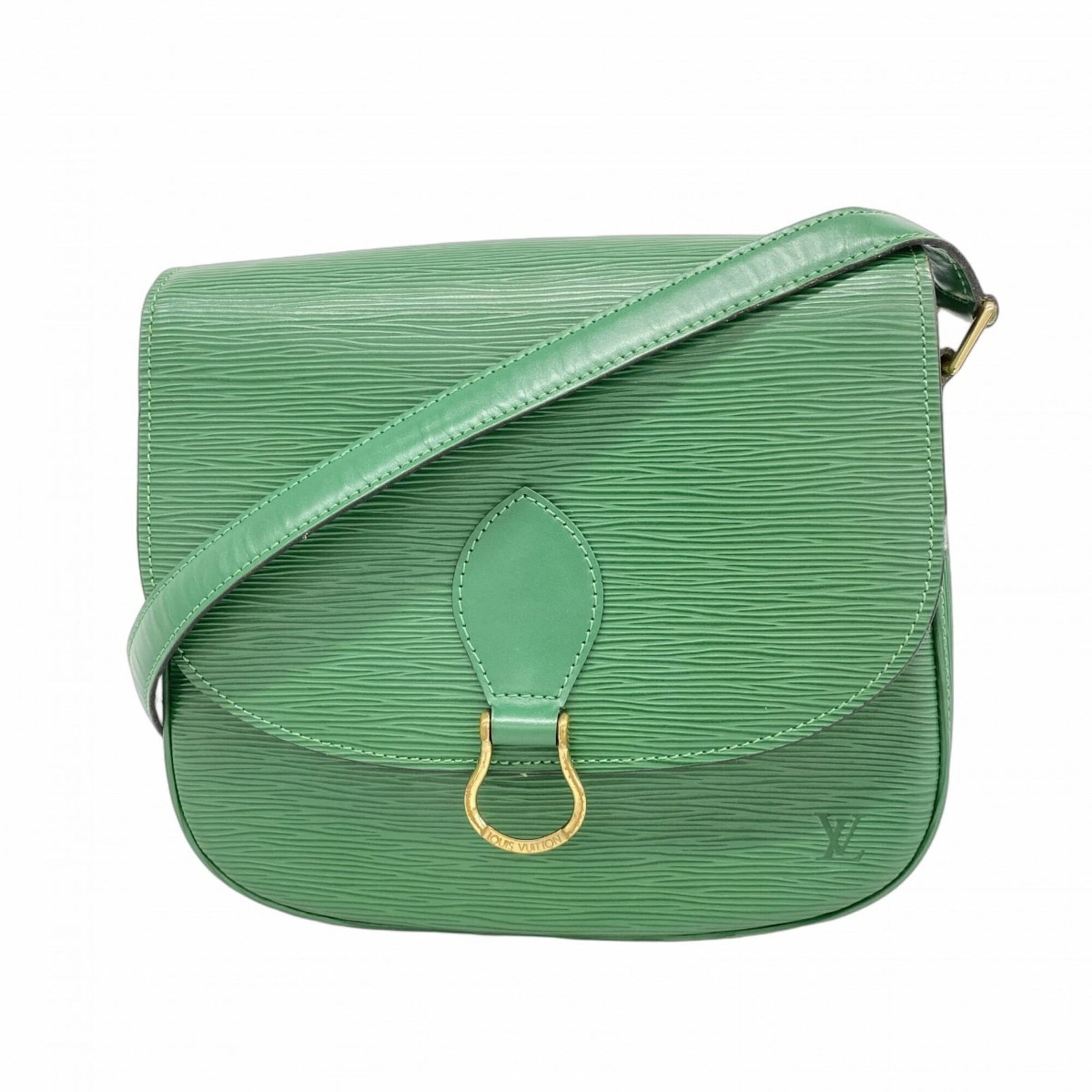 Louis Vuitton is a shoulder bag.: Louis Vuitton is a shoulder bag. A stunning Louis Vuitton shoulder bag in Borneo Green, boasting the iconic monogram pattern and sleek design that defines luxury fashion. With its spacious interior