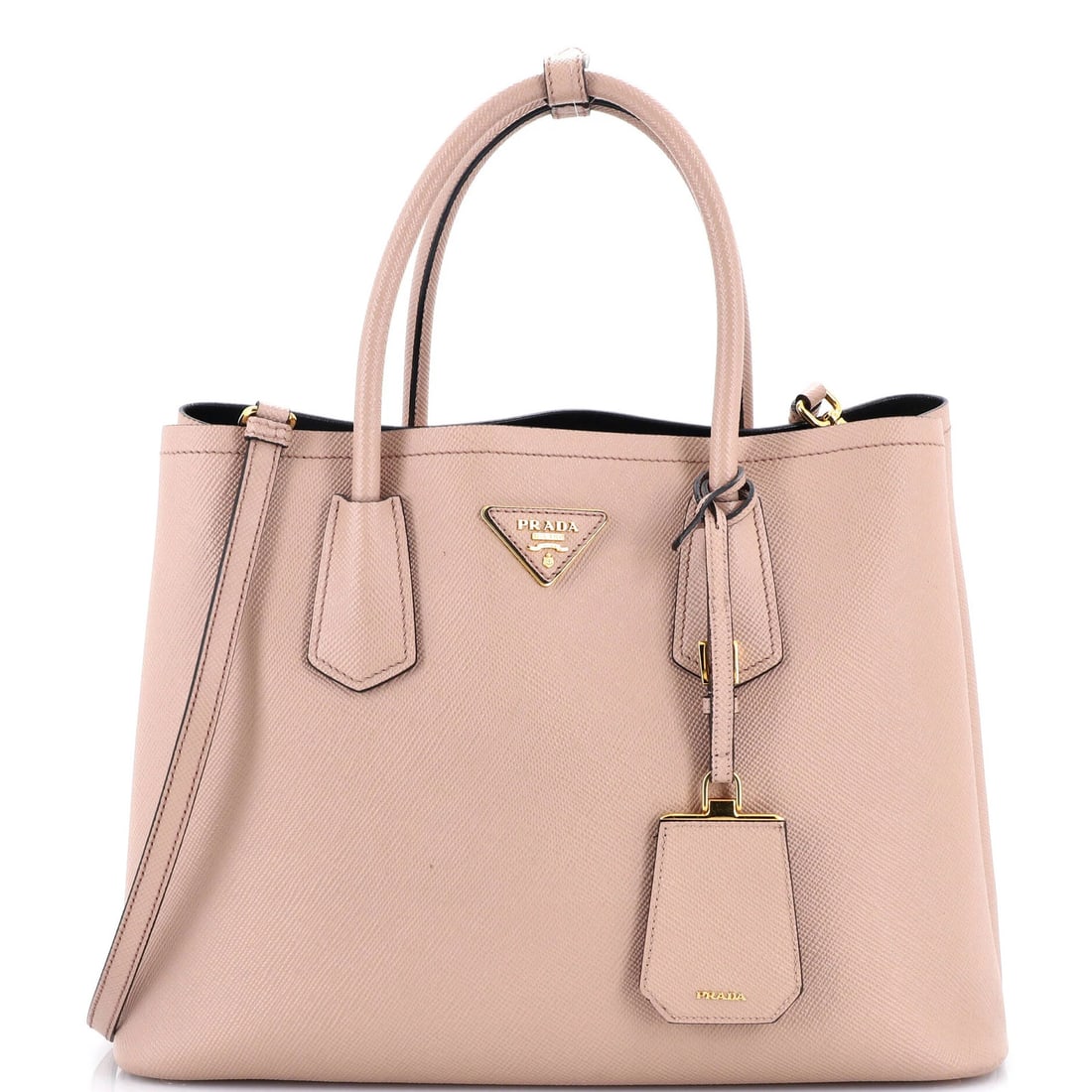 Prada medium double tote saffiano leather cuir (1 of 5)