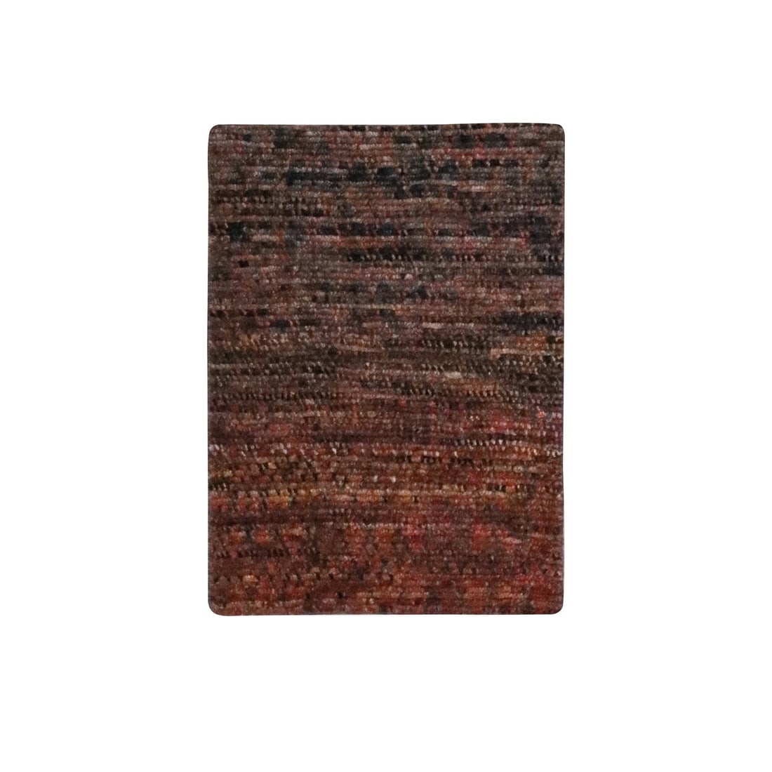 2'x2'10" Cinnammon Brown Hand Knotted Grass Design Wool Mat Oriental Rug: 2'x2'10" Cinnammon Brown Hand Knotted Grass Design Wool Mat Oriental Rug Experience the warmth and elegance of India's rich cultural heritage with this stunning 2'x2'10" hand-knotted wool mat,