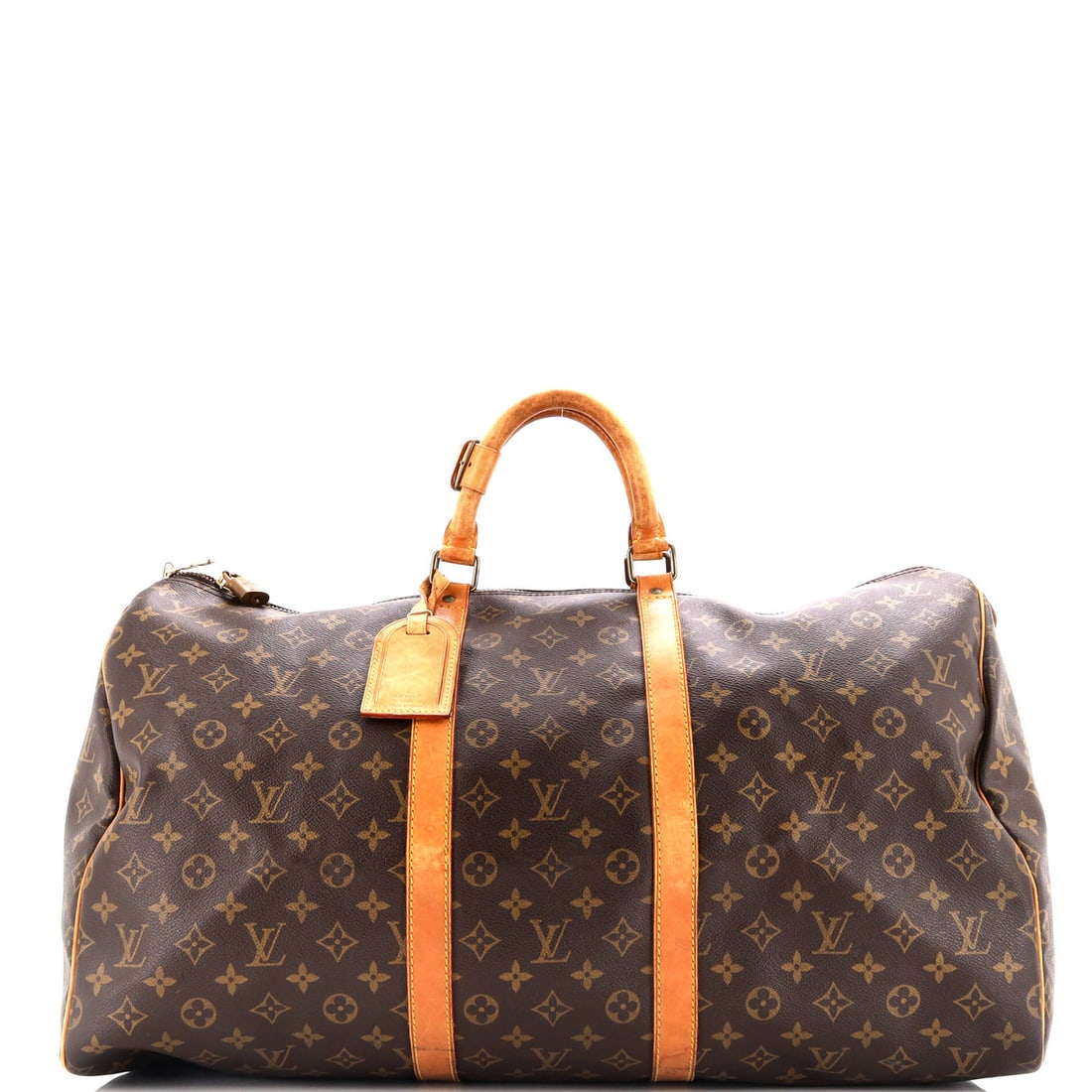 Louis Vuitton 55 Canvas Monogram Keepall Bag Bandouliere: Louis Vuitton 55 Canvas Monogram Keepall Bag Bandouliere Experience the iconic style of Louis Vuitton with this 55 Canvas Monogram Keepall Bag Bandouliere, boasting the signature monogram pattern on