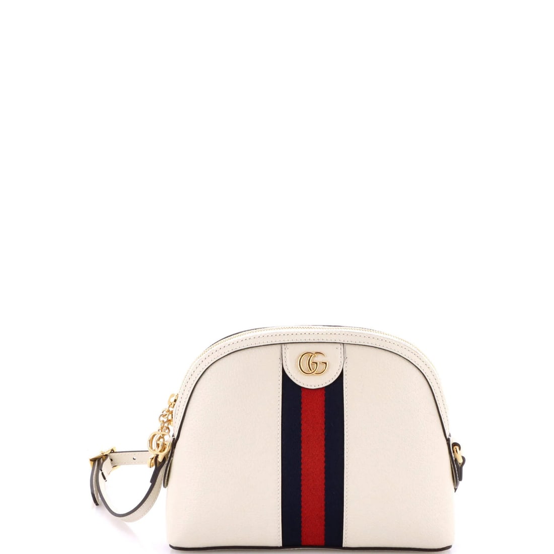 Gucci is a small leather dome shoulder bag.: Gucci is a small leather dome shoulder bag. Elevate your everyday style with the iconic Gucci Ophidia Dome Shoulder Bag, boasting sleek neutral leather exterior and gold hardware for a touch of