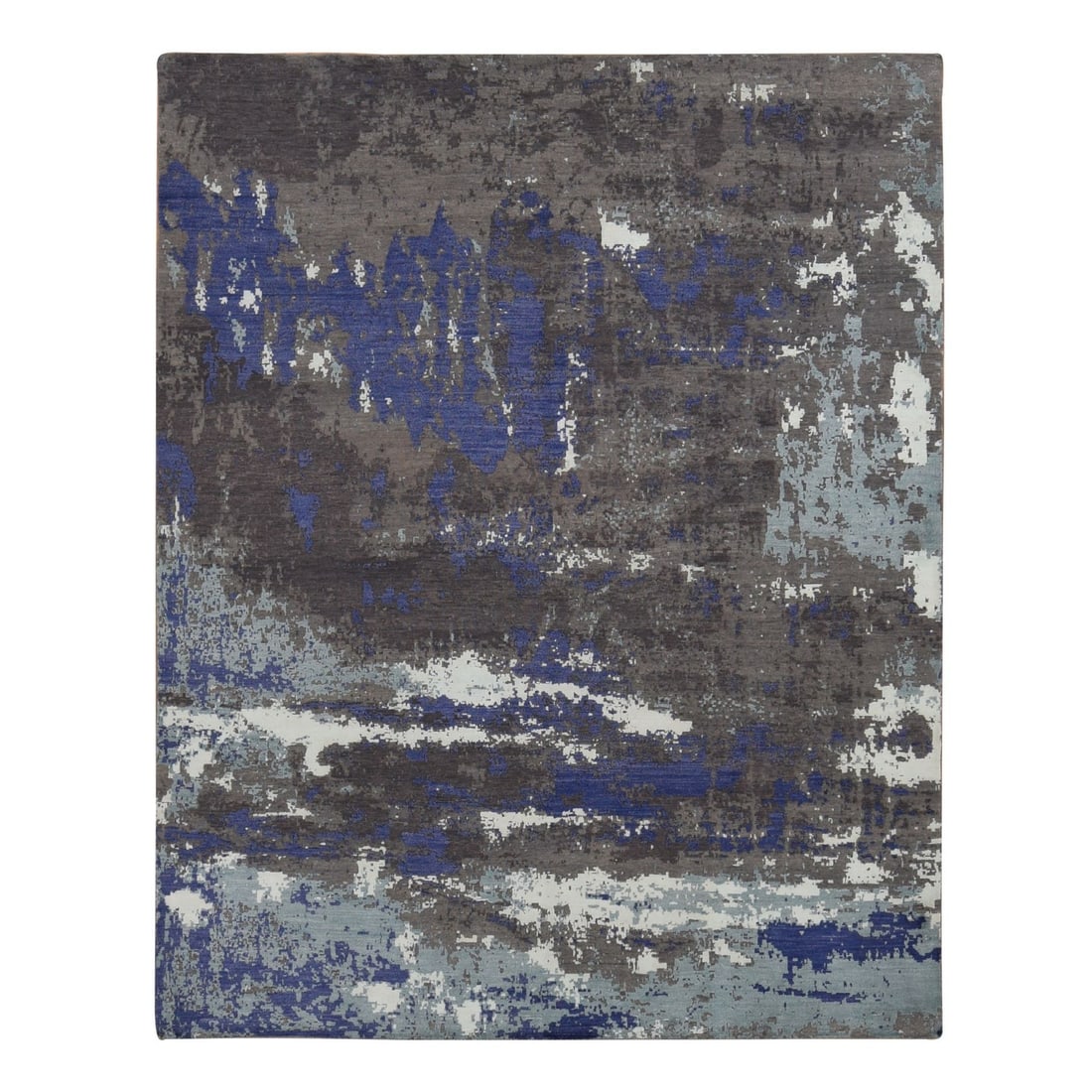 7'10"x10' Purple Hand Knotted Abstract Galaxy Design Wool and Silk Rug: 7'10"x10' Purple Hand Knotted Abstract Galaxy Design Wool and Silk Rug Experience the majesty of the night sky in your home with this stunning 7'10"x10' purple hand-knotted abstract galaxy design wool