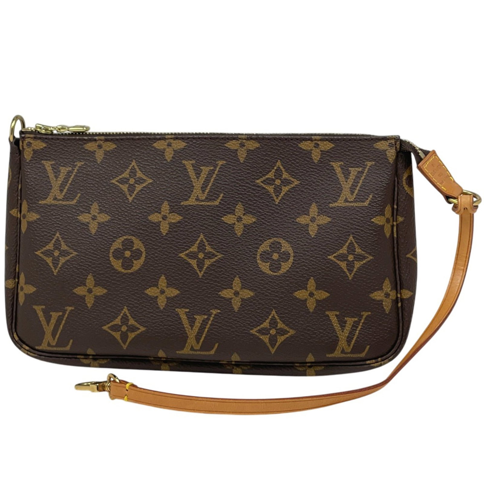 Louis Vuitton Monogram Pouch: Louis Vuitton Monogram Pouch A timeless piece of luxury, this Louis Vuitton Monogram Pouch boasts the iconic brand's signature brown monogram pattern and classic design. With its spacious interior and