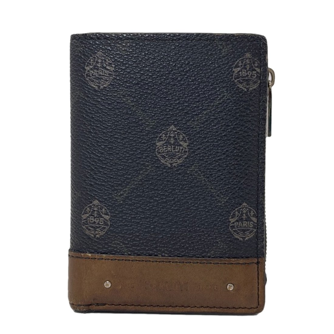 Berluti logo leather bifold wallet with coin pocket: Berluti logo leather bifold wallet with coin pocket A classic Berluti bifold wallet with sleek black leather and a coin pocket, perfect for storing small essentials in style. The timeless design and