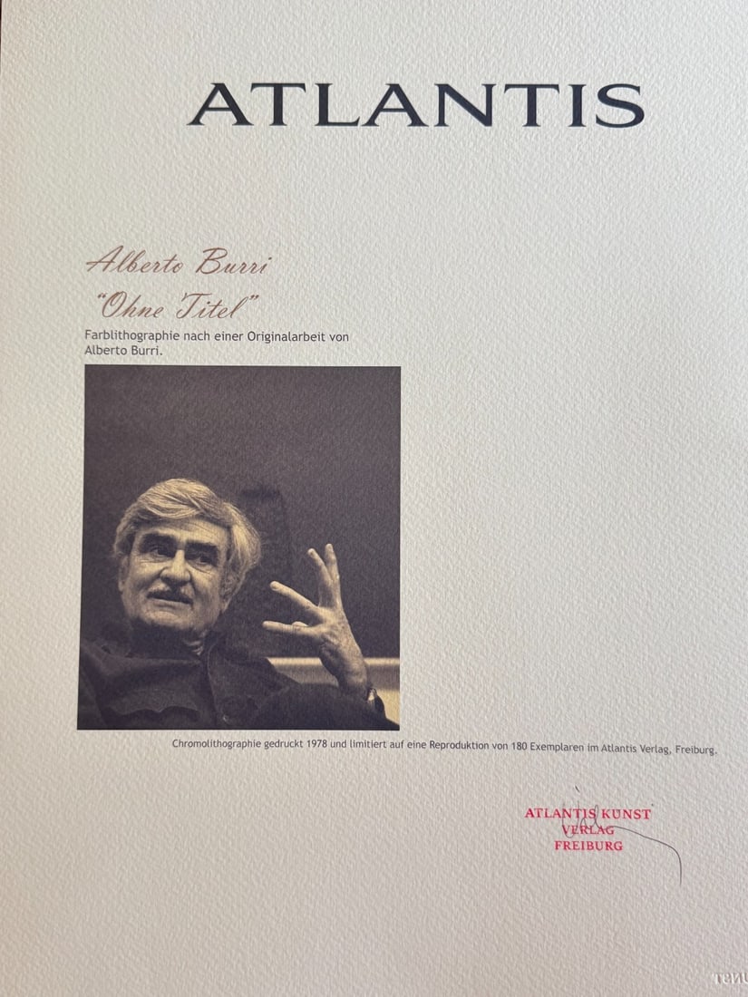 Alberto Burri lithograph numbered. - 9