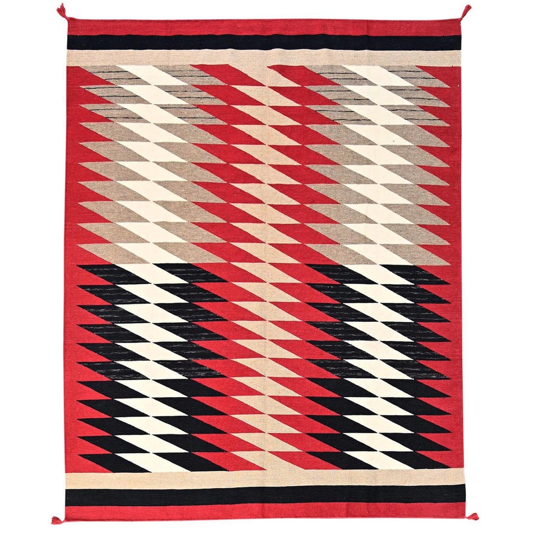 8'x10' Ivory Pure Wool Rug American Indian Southwest Hand Woven Flat Weave (1 of 6)