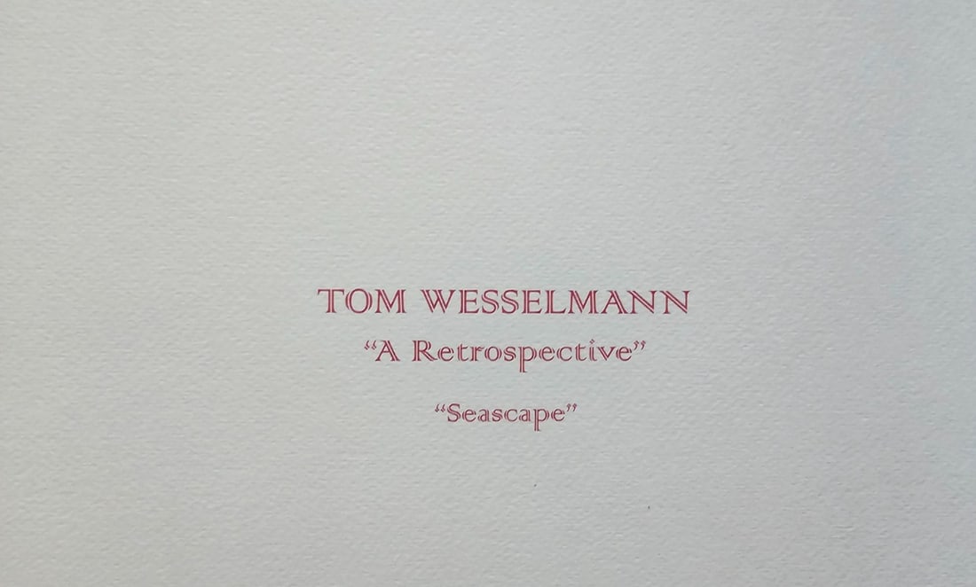 Tom Wesselmann Lithograph is numbered - 10