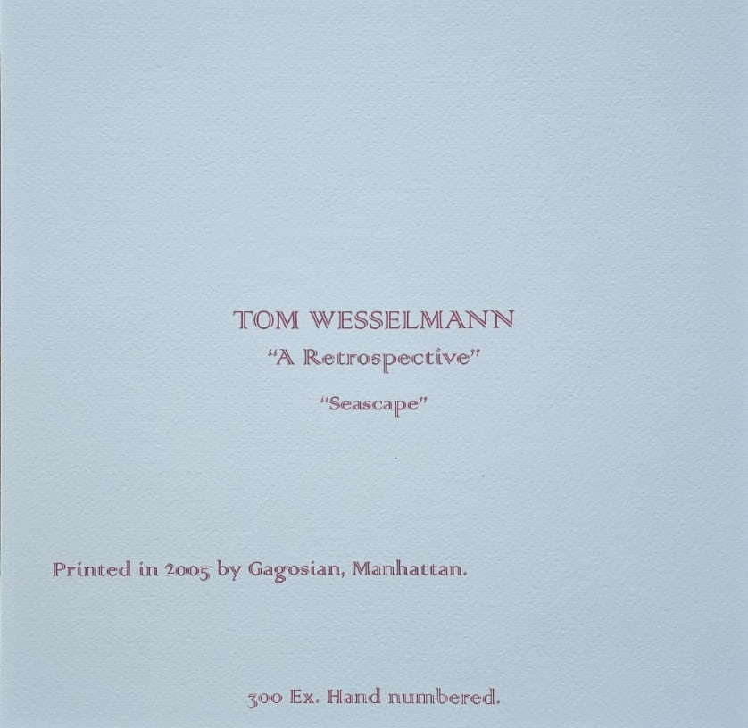 Tom Wesselmann Lithograph is numbered - 9