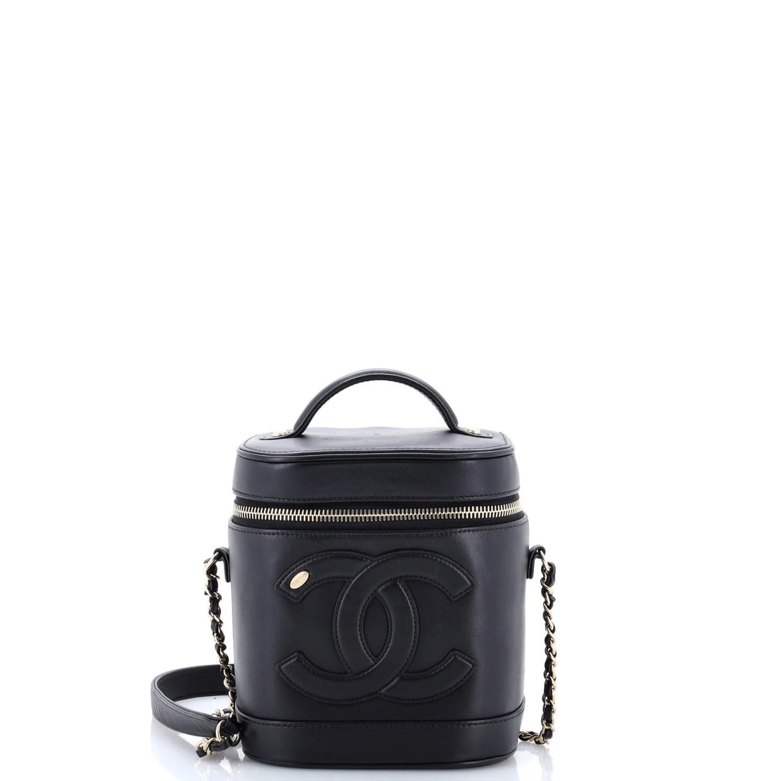 Chanel mania vanity case lambskin: Chanel mania vanity case lambskin A luxurious Chanel CC Mania vanity case, this lambskin beauty boasts sleek black exterior and rich gold tone hardware, adding a touch of sophistication to any