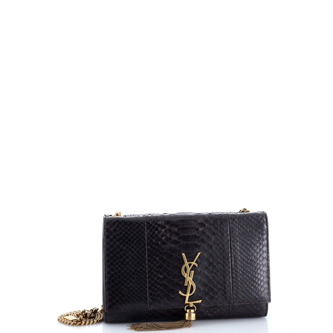 Saint Laurent Classic Monogram Tassel Crossbody Bag Python Medium - 2