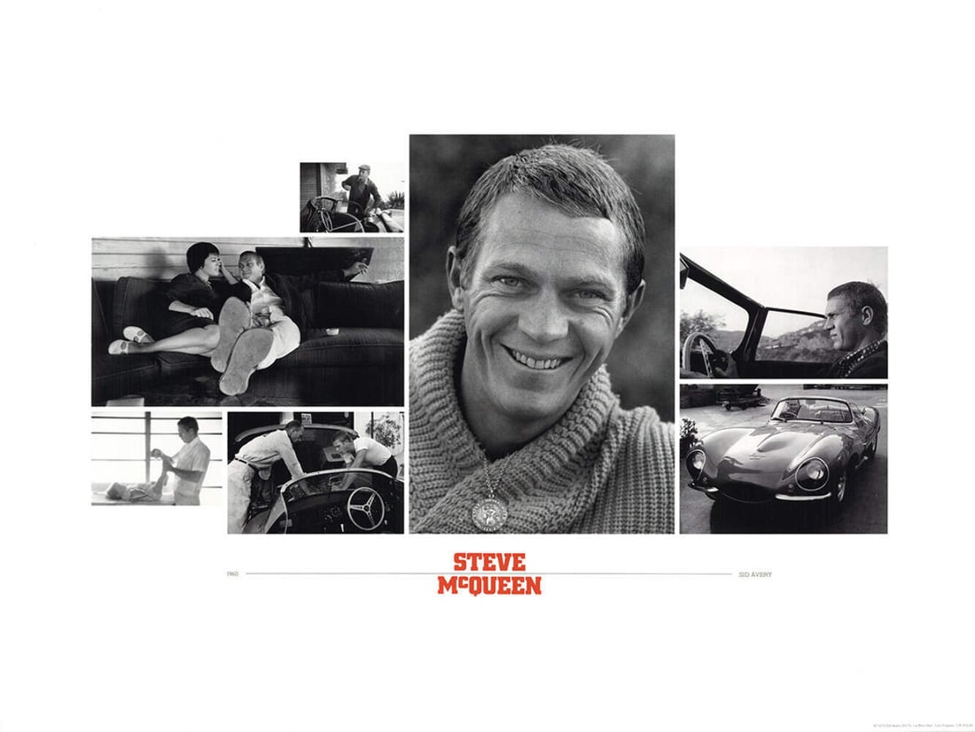 SID AVERY Steve McQueen 18" x 24" Poster Photography Black & White Celebrities (1 of 1)