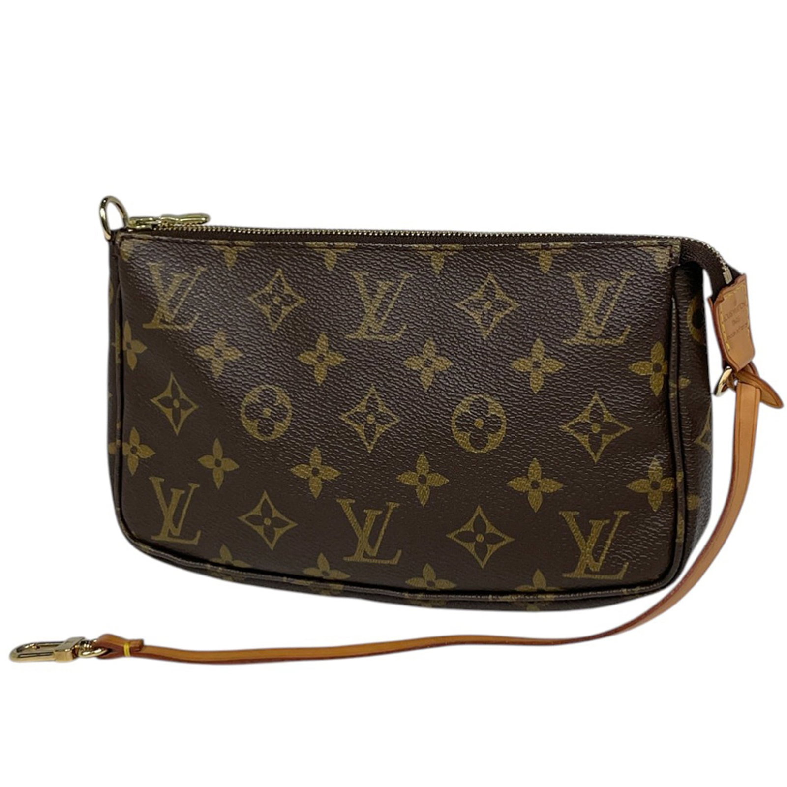 Louis Vuitton Monogram Pouch: Louis Vuitton Monogram Pouch A timeless piece from the iconic Louis Vuitton brand, this monogram pouch boasts the signature brown color and classic design that exudes luxury. With its spacious interio