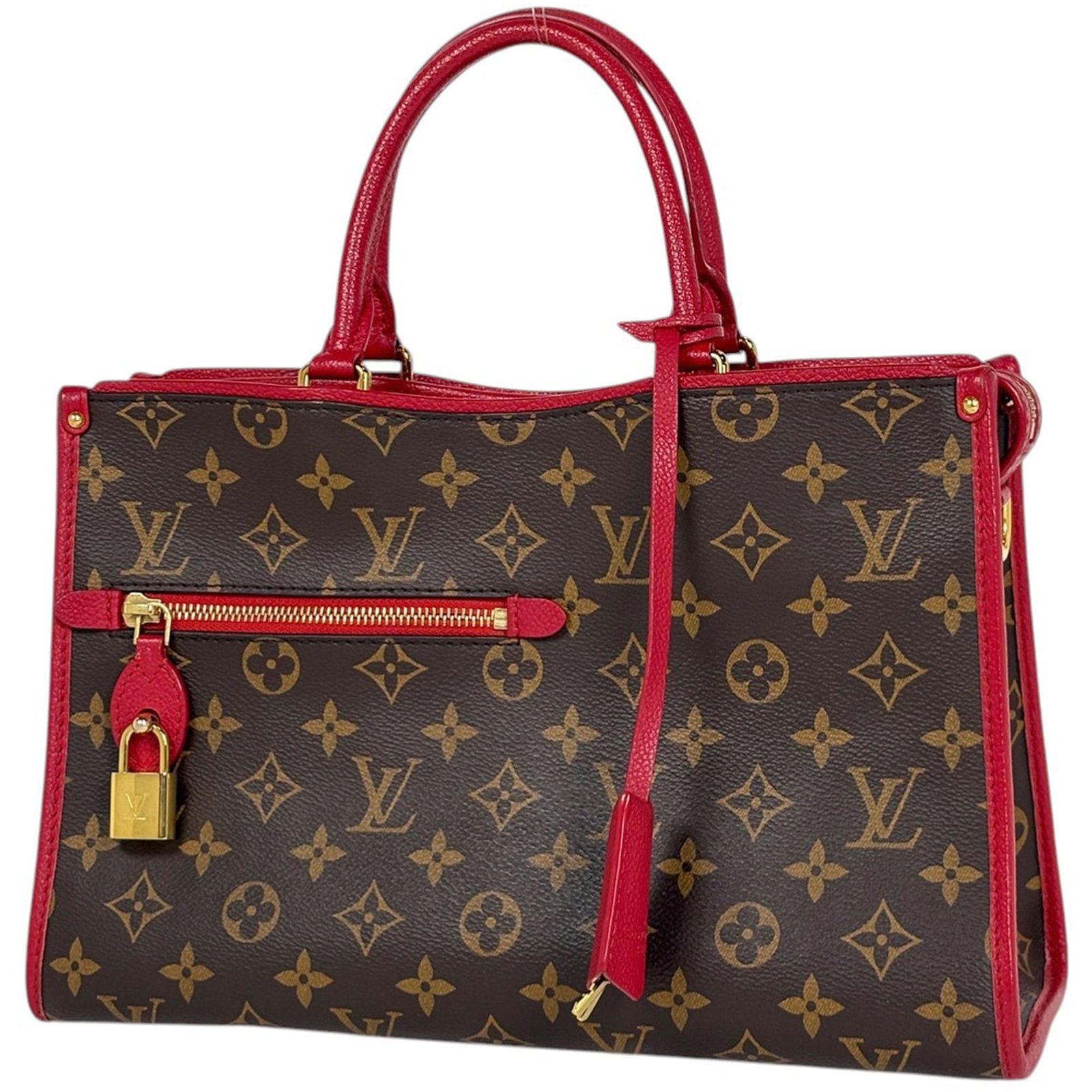 Louis Vuitton Handbag Monogram: Louis Vuitton Handbag Monogram Own a timeless piece of luxury with this iconic Louis Vuitton handbag, boasting the signature monogram pattern in rich brown and bold rouge hues. With two spacious open