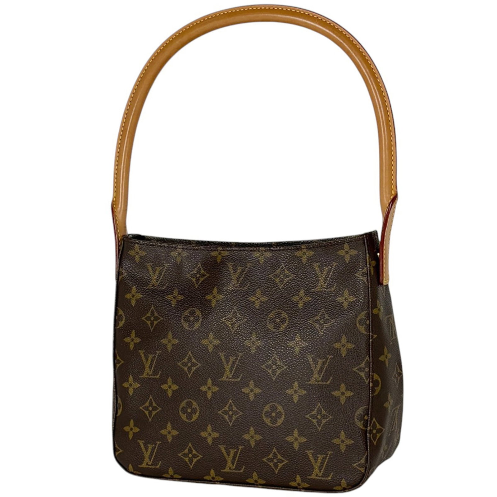Louis Vuitton is a monogram bag.: Louis Vuitton is a monogram bag. A timeless piece from the iconic Louis Vuitton brand, this monogram shoulder bag boasts the signature LV pattern in rich brown hues. With a spacious interior