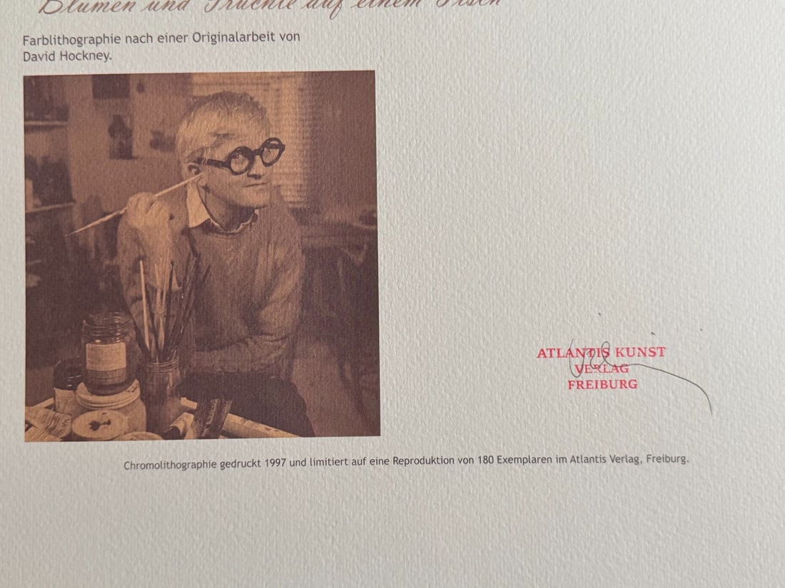 David Hockney lithograph numbered 'Rain - 11