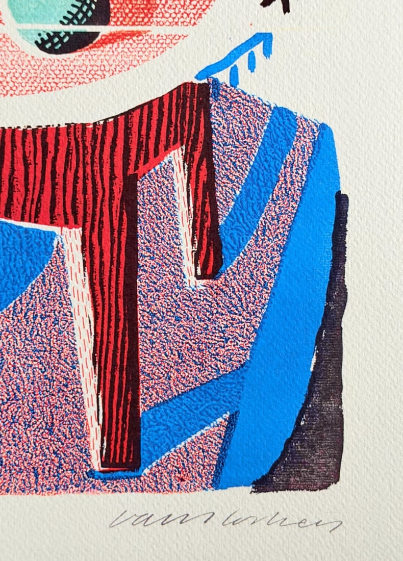 David Hockney lithograph numbered 'Rain - 8