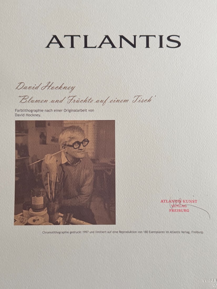 David Hockney lithograph numbered 'Rain - 9