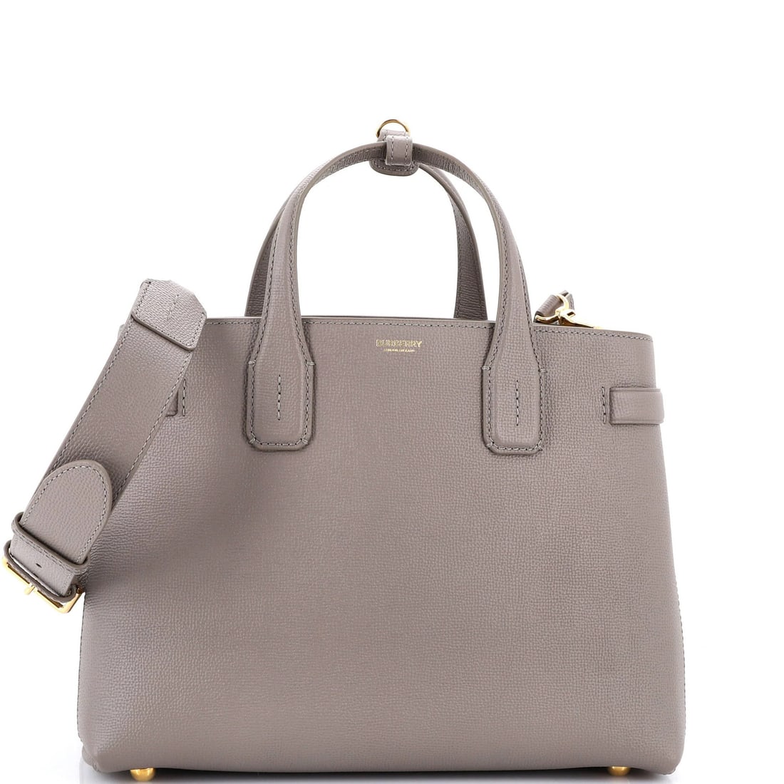 Burberry medium leather canvas tote with house check. (1 of 5)